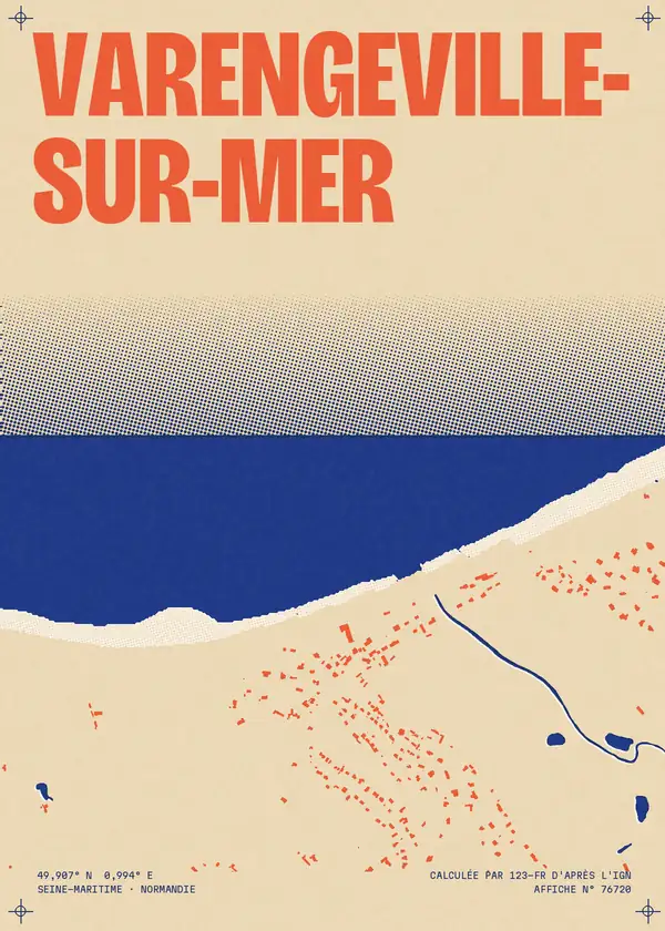 Affiche de Varengeville-sur-Mer, calculée par 123-fr d'après l'IGN