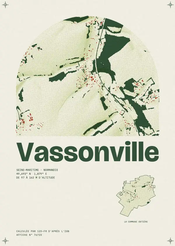 Affiche de Vassonville, calculée par 123-fr d'après l'IGN