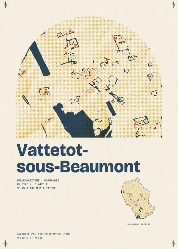 Affiche de Vattetot-sous-Beaumont, calculée par 123-fr d'après l'IGN