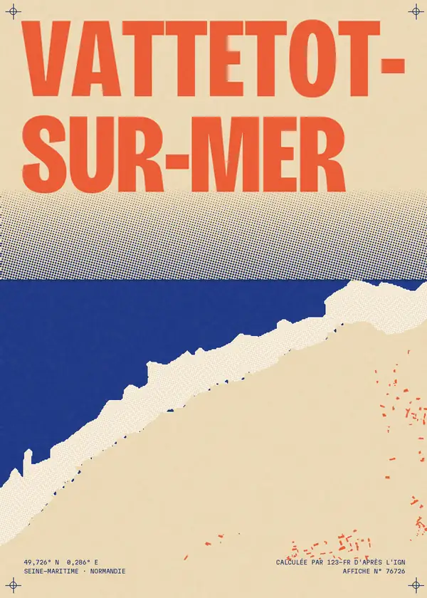 Affiche de Vattetot-sur-Mer, calculée par 123-fr d'après l'IGN