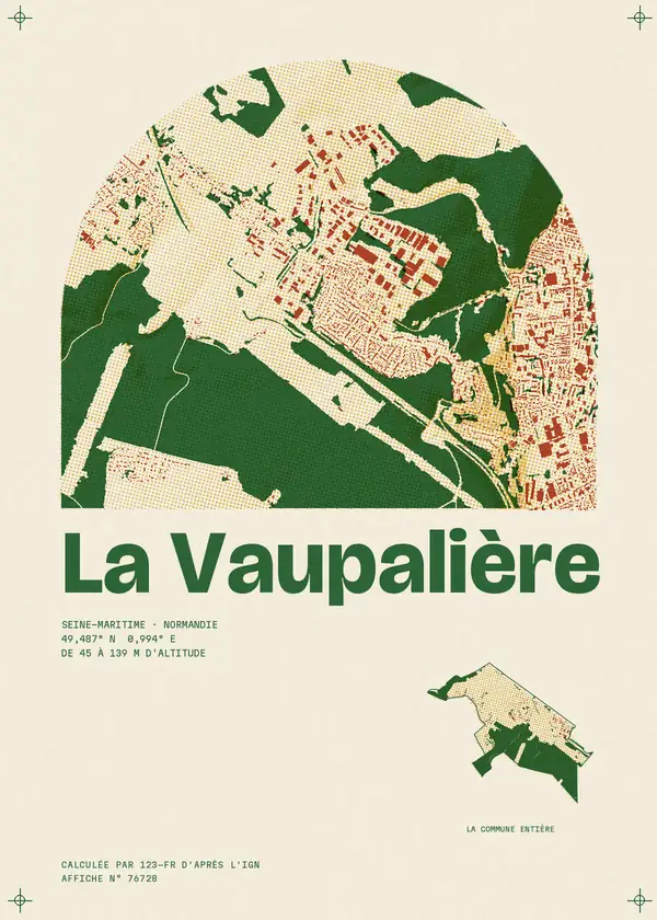 Affiche de La Vaupalière, calculée par 123-fr d'après l'IGN