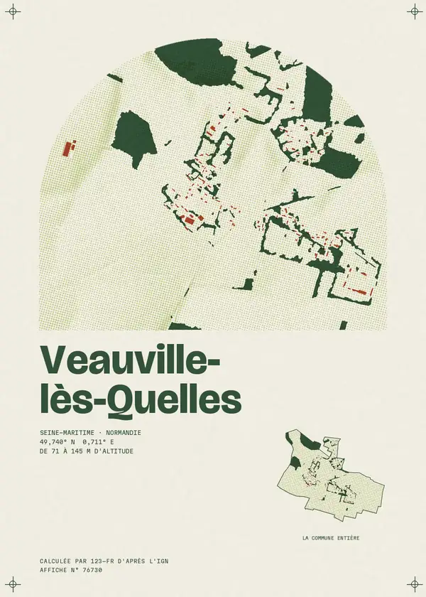 Affiche de Veauville-lès-Quelles, calculée par 123-fr d'après l'IGN
