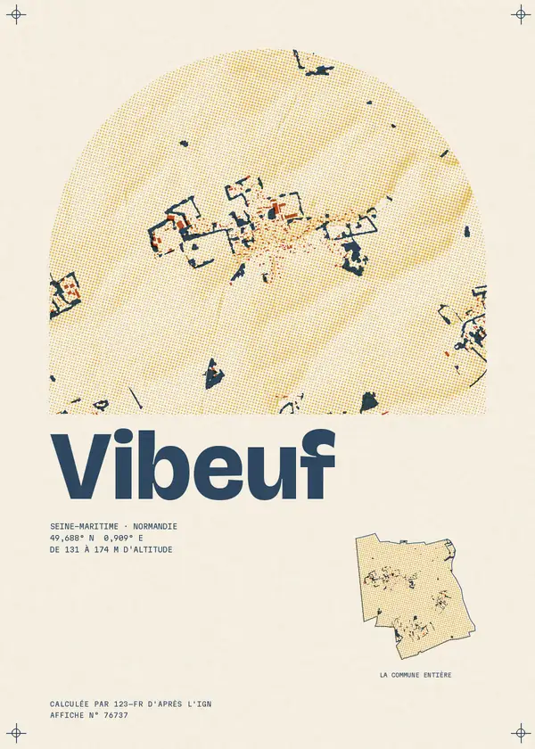 Affiche de Vibeuf, calculée par 123-fr d'après l'IGN