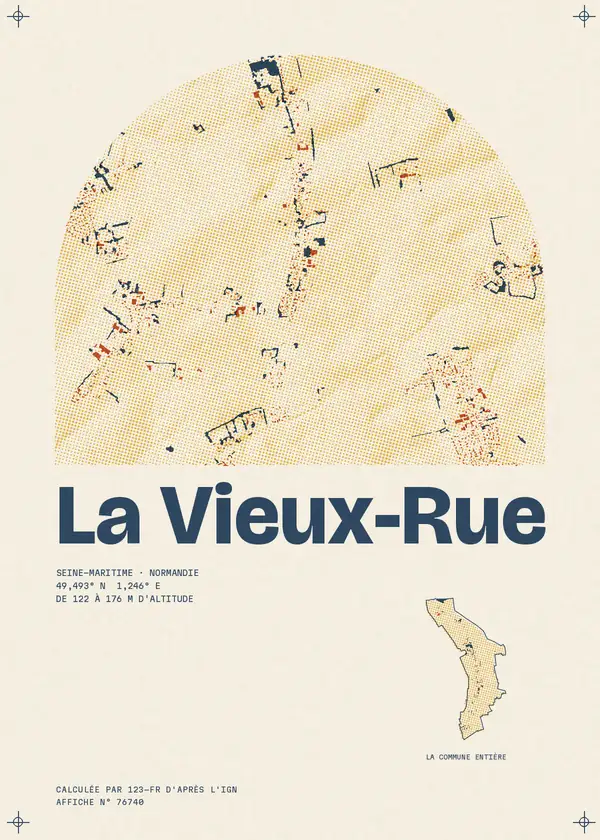 Affiche de La Vieux-Rue, calculée par 123-fr d'après l'IGN