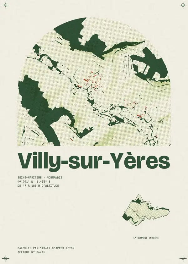 Affiche de Villy-sur-Yères, calculée par 123-fr d'après l'IGN
