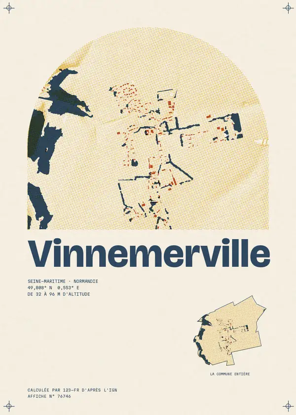 Affiche de Vinnemerville, calculée par 123-fr d'après l'IGN