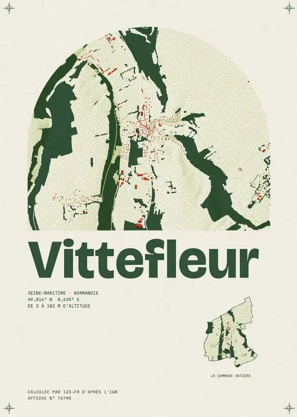 Affiche de Vittefleur, calculée par 123-fr d'après l'IGN