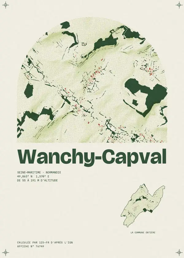 Affiche de Wanchy-Capval, calculée par 123-fr d'après l'IGN
