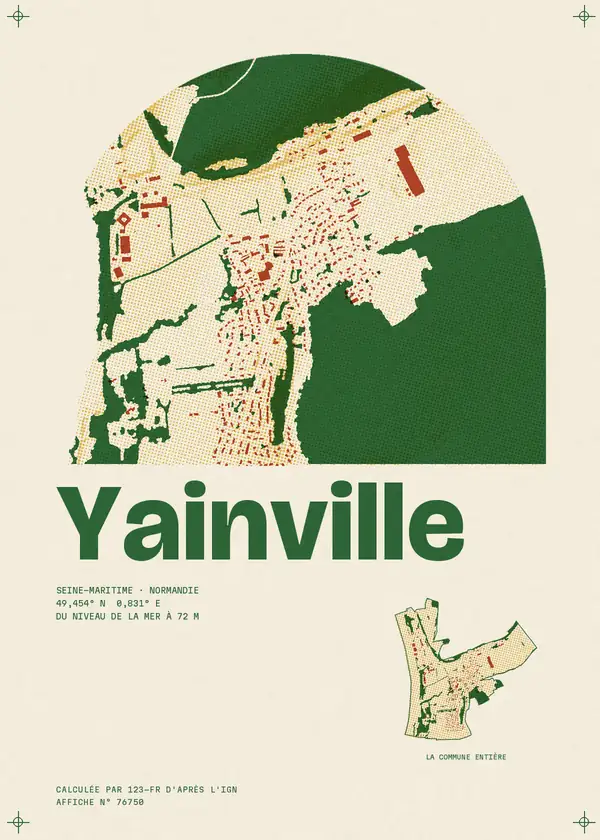 Affiche de Yainville, calculée par 123-fr d'après l'IGN