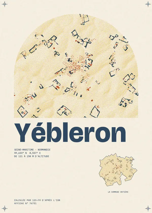 Affiche de Yébleron, calculée par 123-fr d'après l'IGN