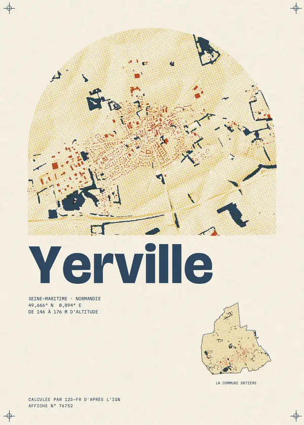 Affiche de Yerville, calculée par 123-fr d'après l'IGN
