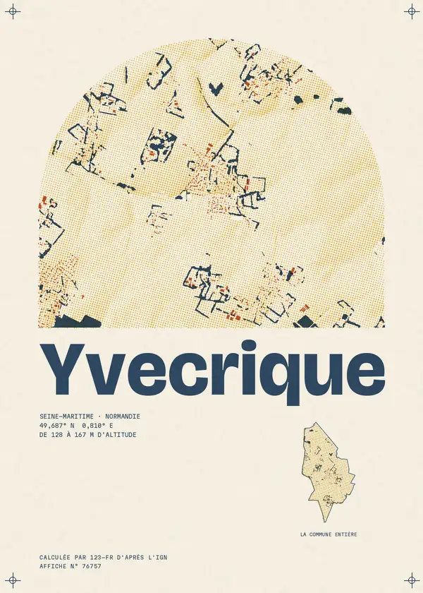 Affiche de Yvecrique, calculée par 123-fr d'après l'IGN