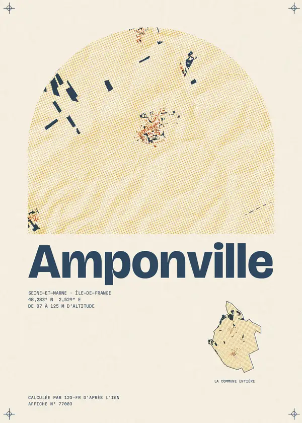Affiche de Amponville, calculée par 123-fr d'après l'IGN