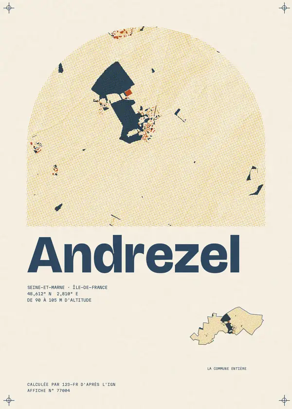 Affiche de Andrezel, calculée par 123-fr d'après l'IGN