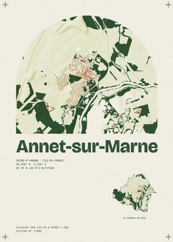 Affiche de Annet-sur-Marne, calculée par 123-fr d'après l'IGN
