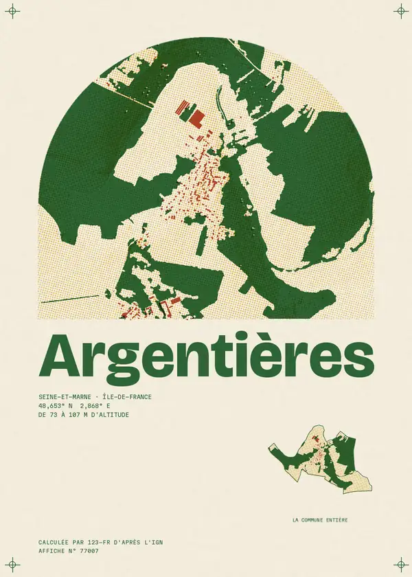 Affiche de Argentières, calculée par 123-fr d'après l'IGN