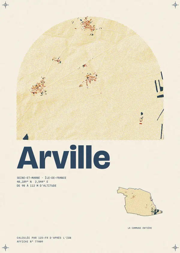 Affiche de Arville, calculée par 123-fr d'après l'IGN