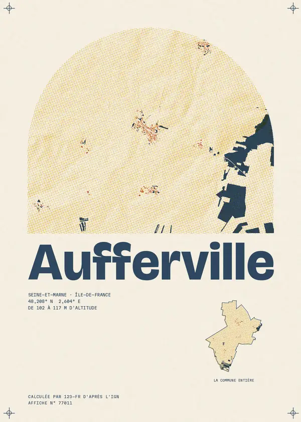Affiche de Aufferville, calculée par 123-fr d'après l'IGN