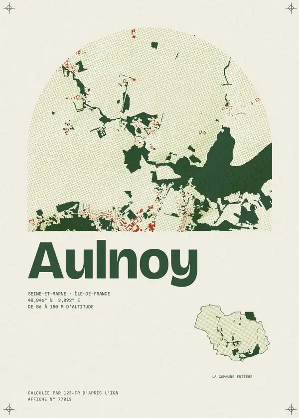 Affiche de Aulnoy, calculée par 123-fr d'après l'IGN