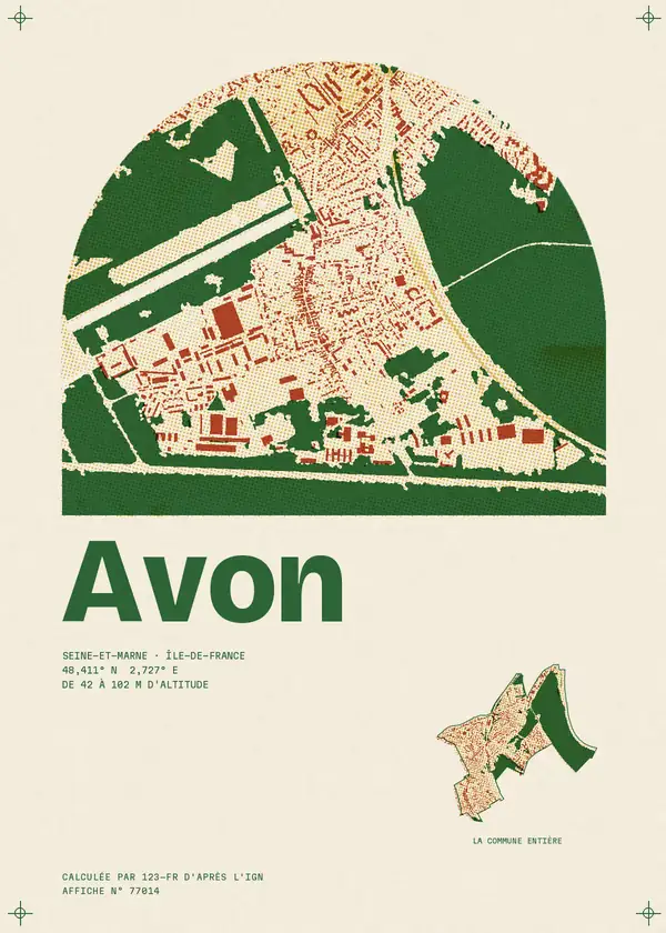 Affiche de Avon, calculée par 123-fr d'après l'IGN