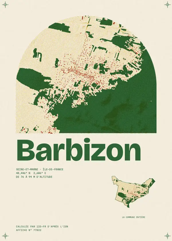 Affiche de Barbizon, calculée par 123-fr d'après l'IGN