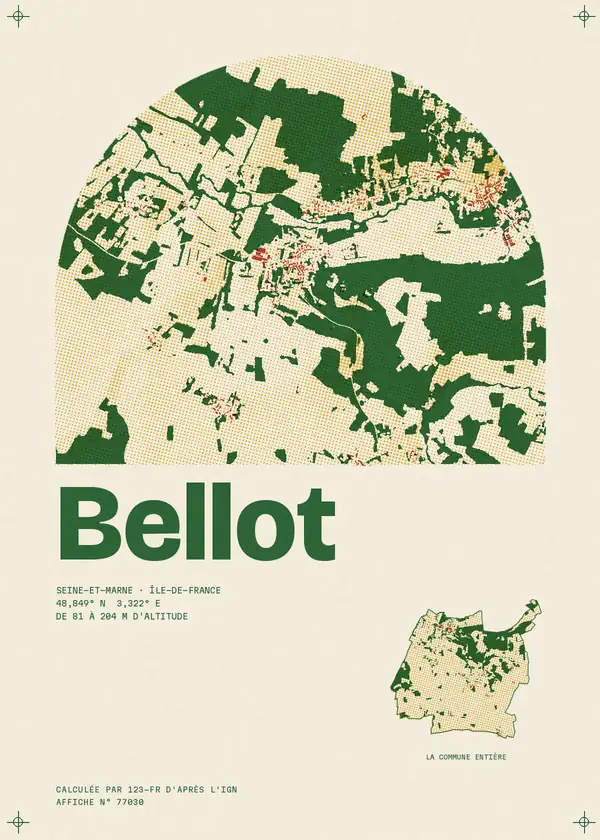 Affiche de Bellot, calculée par 123-fr d'après l'IGN