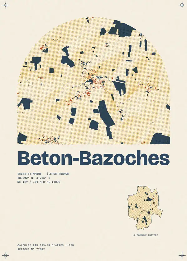 Affiche de Beton-Bazoches, calculée par 123-fr d'après l'IGN