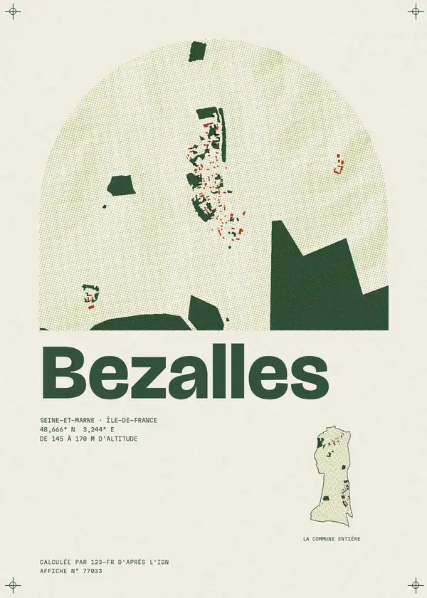 Affiche de Bezalles, calculée par 123-fr d'après l'IGN