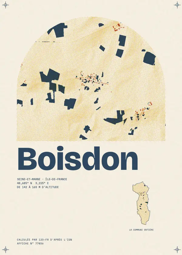 Affiche de Boisdon, calculée par 123-fr d'après l'IGN