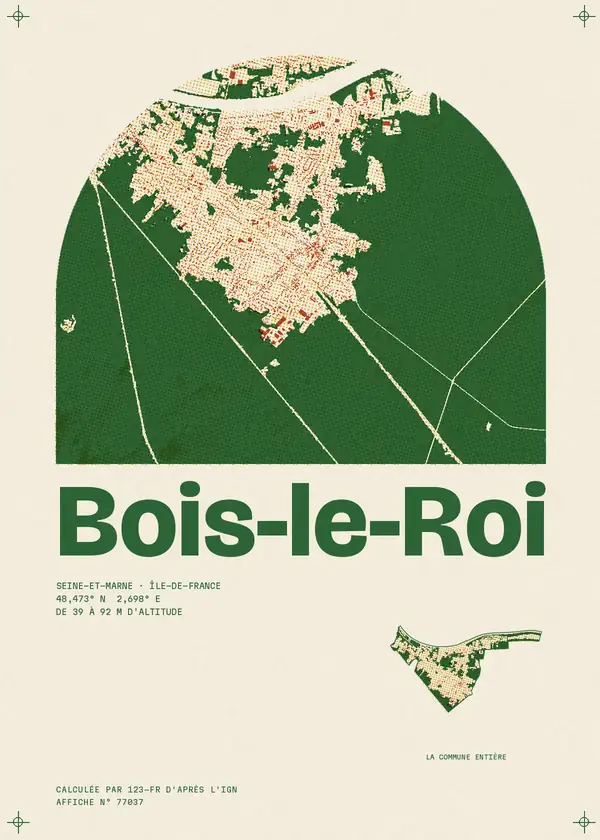 Affiche de Bois-le-Roi, calculée par 123-fr d'après l'IGN