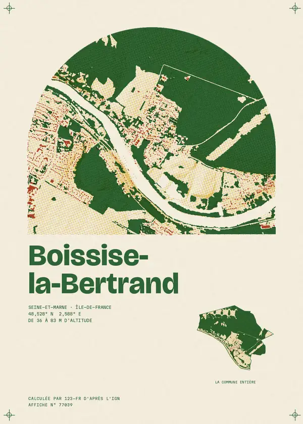 Affiche de Boissise-la-Bertrand, calculée par 123-fr d'après l'IGN