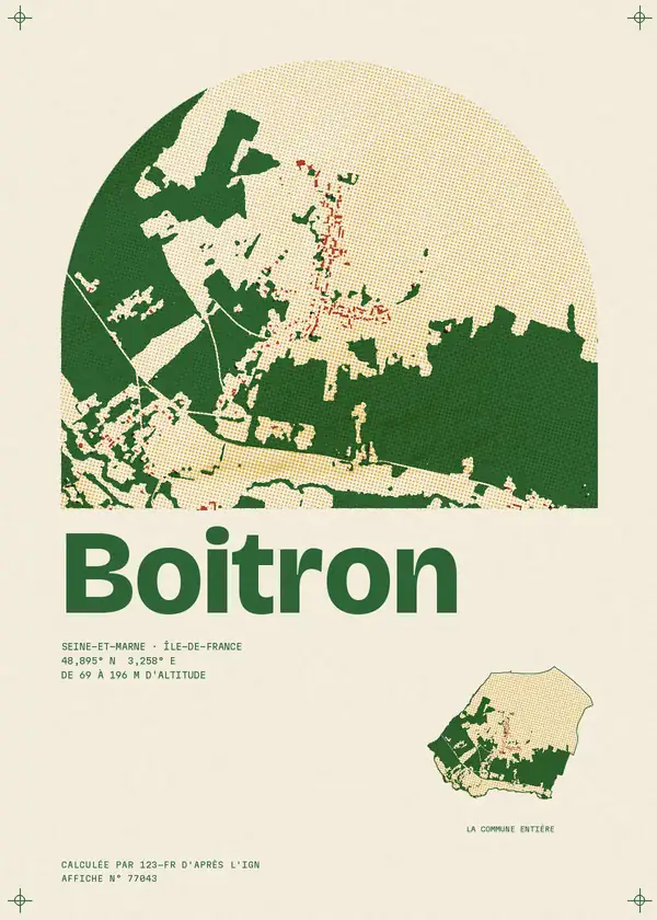 Affiche de Boitron, calculée par 123-fr d'après l'IGN