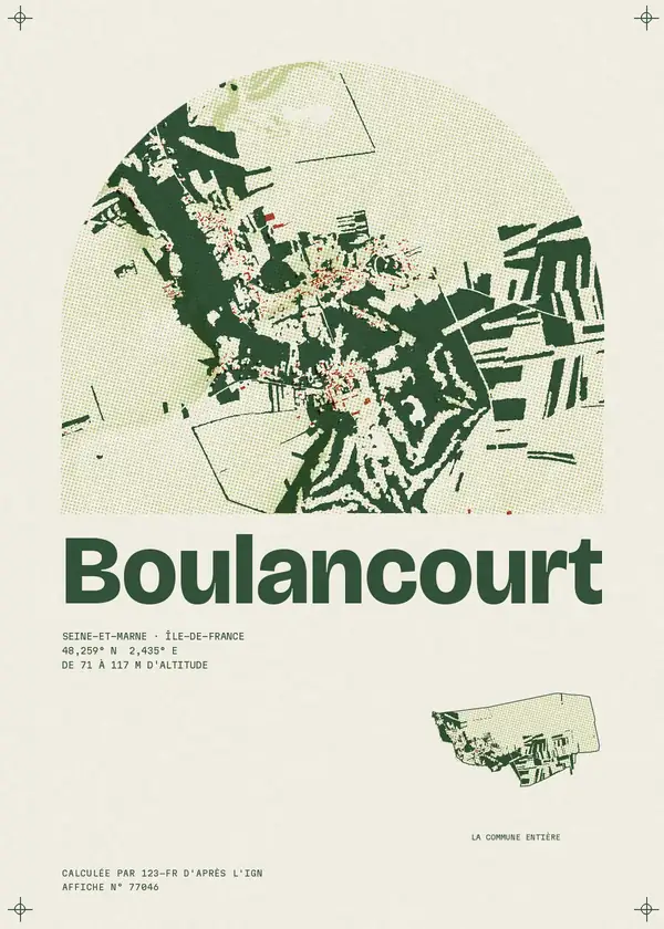 Affiche de Boulancourt, calculée par 123-fr d'après l'IGN