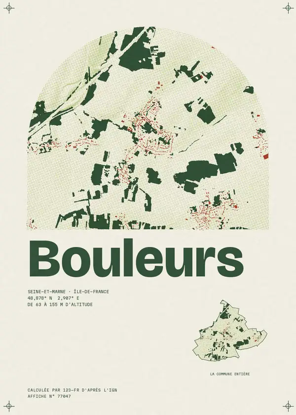 Affiche de Bouleurs, calculée par 123-fr d'après l'IGN