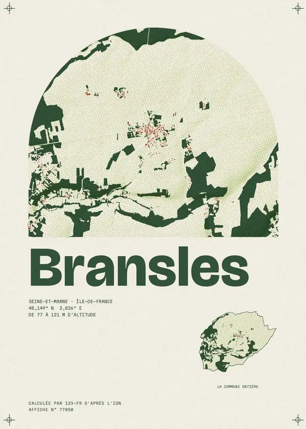 Affiche de Bransles, calculée par 123-fr d'après l'IGN