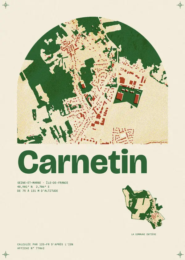 Affiche de Carnetin, calculée par 123-fr d'après l'IGN