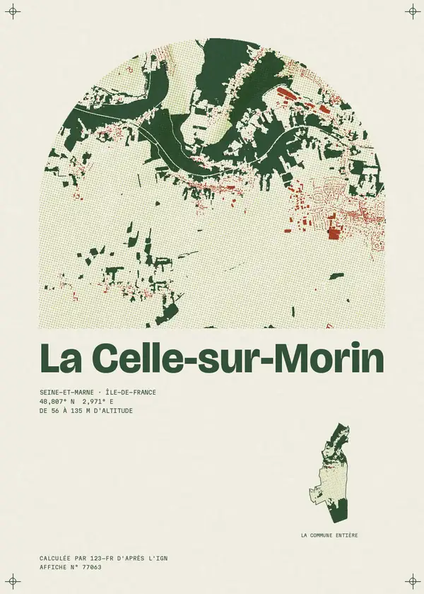 Affiche de La Celle-sur-Morin, calculée par 123-fr d'après l'IGN