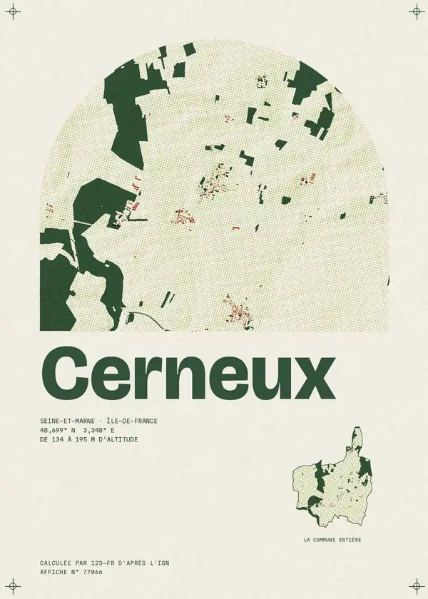 Affiche de Cerneux, calculée par 123-fr d'après l'IGN