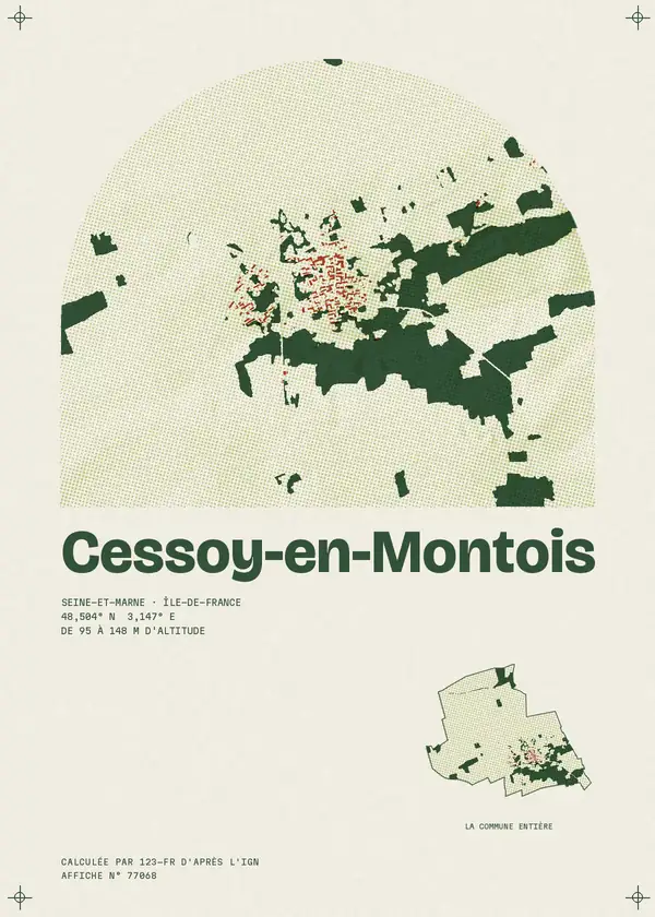 Affiche de Cessoy-en-Montois, calculée par 123-fr d'après l'IGN