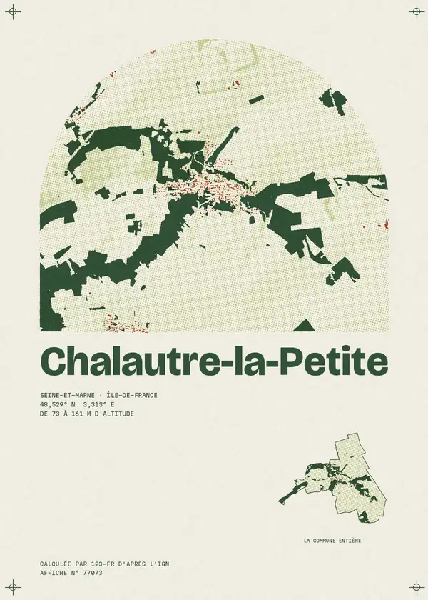 Affiche de Chalautre-la-Petite, calculée par 123-fr d'après l'IGN