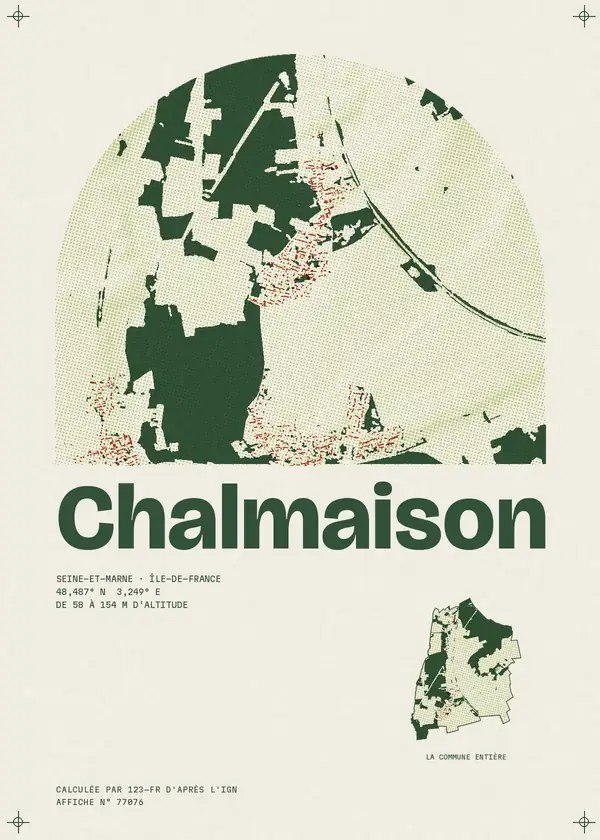 Affiche de Chalmaison, calculée par 123-fr d'après l'IGN