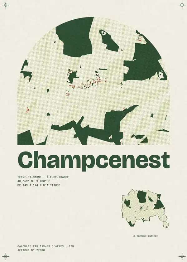 Affiche de Champcenest, calculée par 123-fr d'après l'IGN