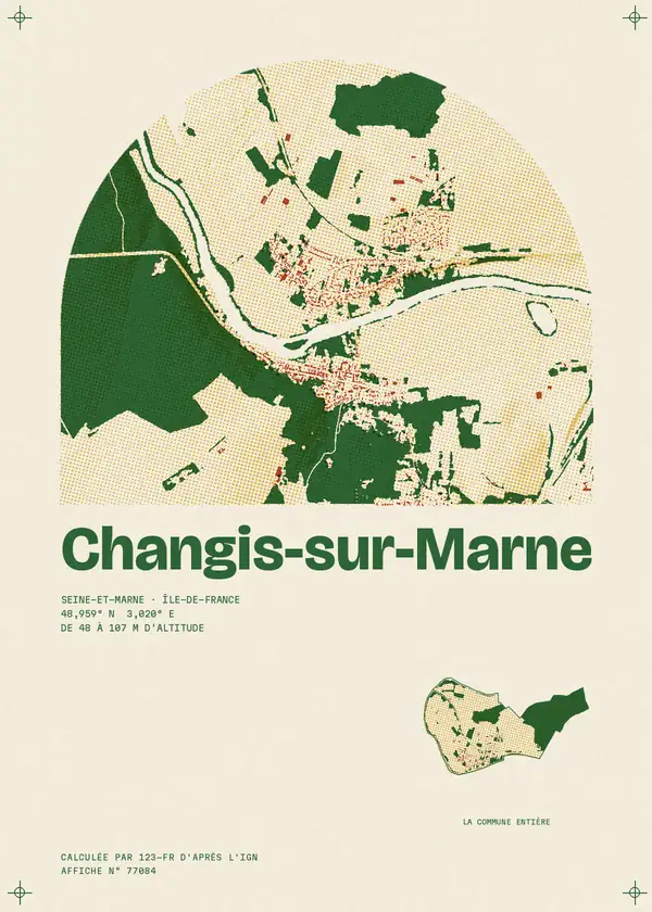 Affiche de Changis-sur-Marne, calculée par 123-fr d'après l'IGN