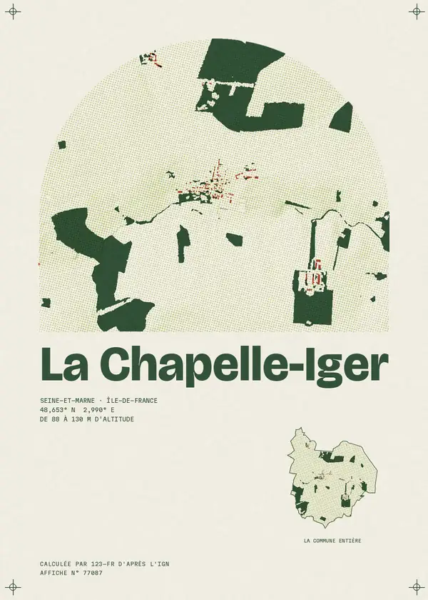 Affiche de La Chapelle-Iger, calculée par 123-fr d'après l'IGN