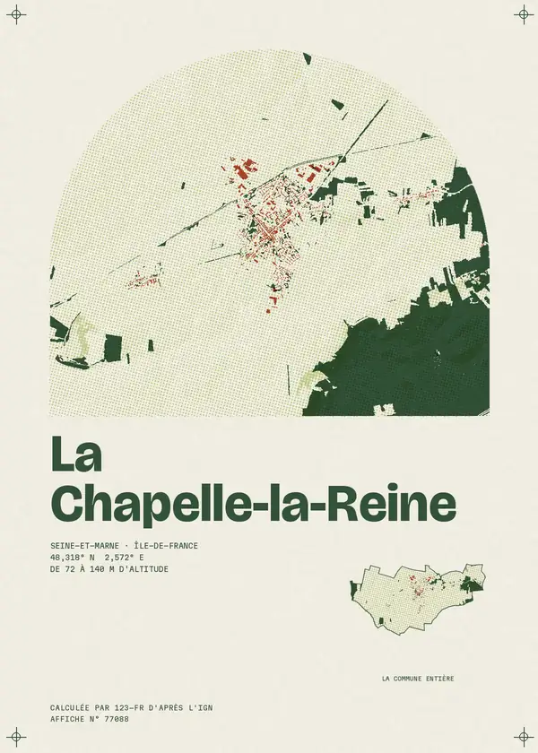 Affiche de La Chapelle-la-Reine, calculée par 123-fr d'après l'IGN