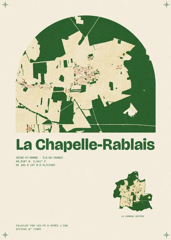 Affiche de La Chapelle-Rablais, calculée par 123-fr d'après l'IGN