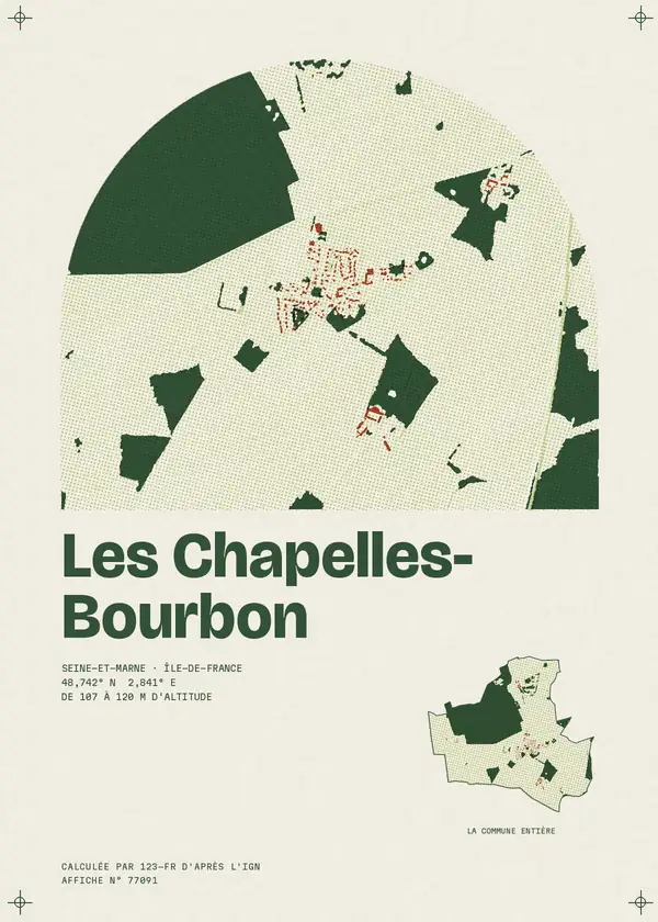 Affiche de Les Chapelles-Bourbon, calculée par 123-fr d'après l'IGN