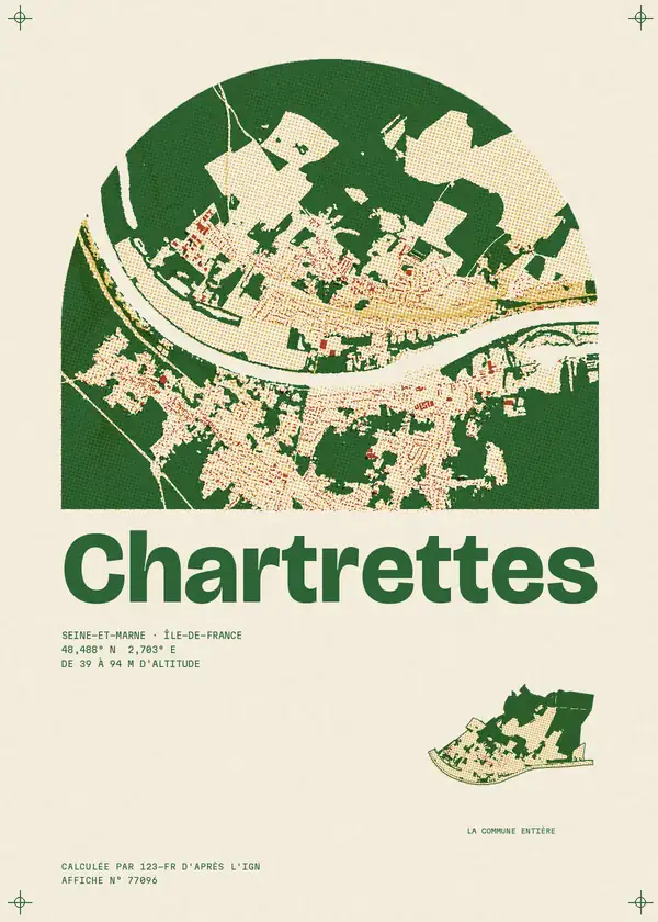 Affiche de Chartrettes, calculée par 123-fr d'après l'IGN