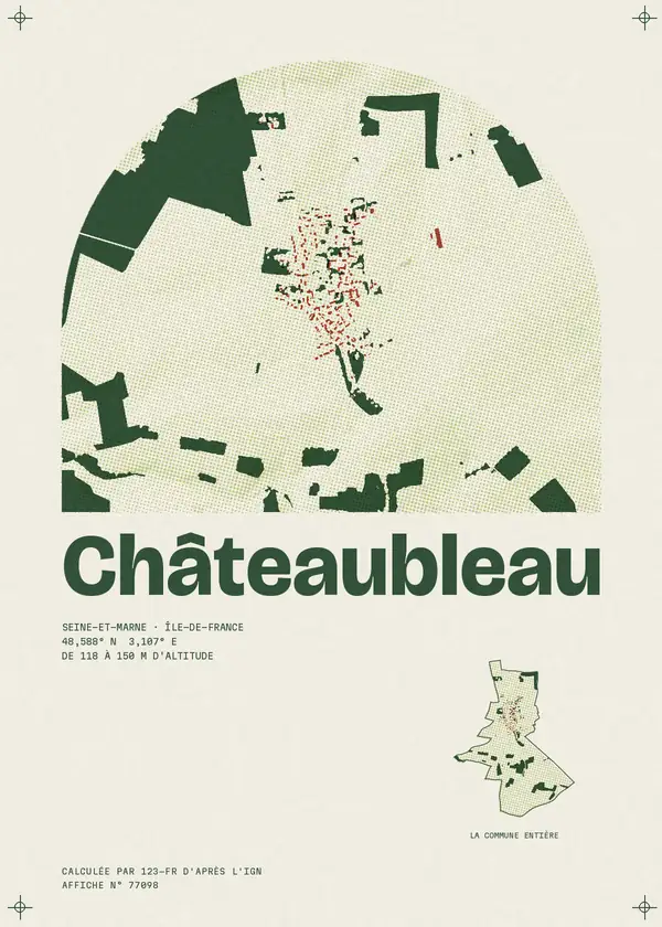 Affiche de Châteaubleau, calculée par 123-fr d'après l'IGN