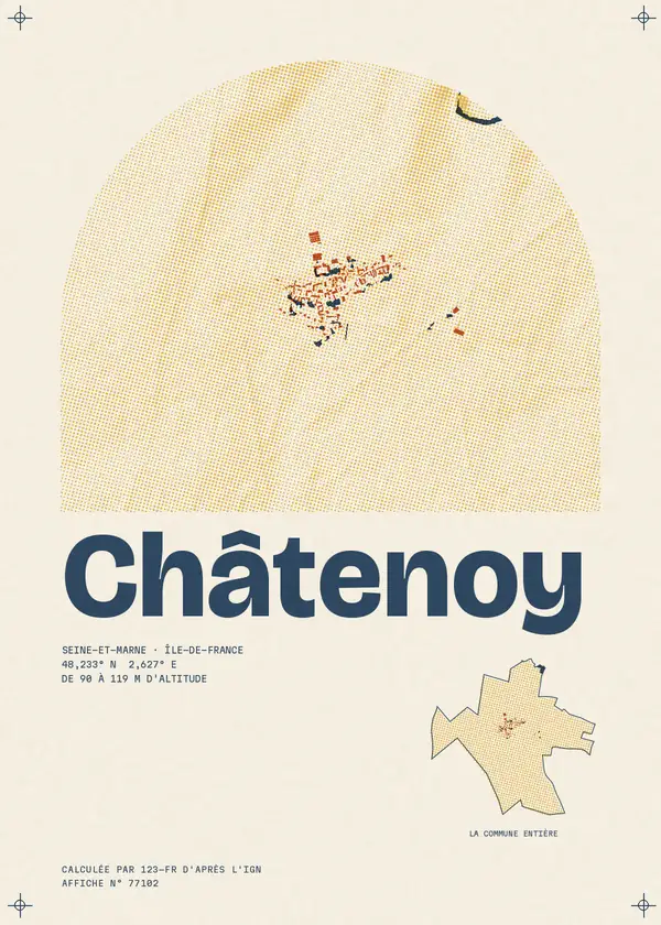 Affiche de Châtenoy, calculée par 123-fr d'après l'IGN